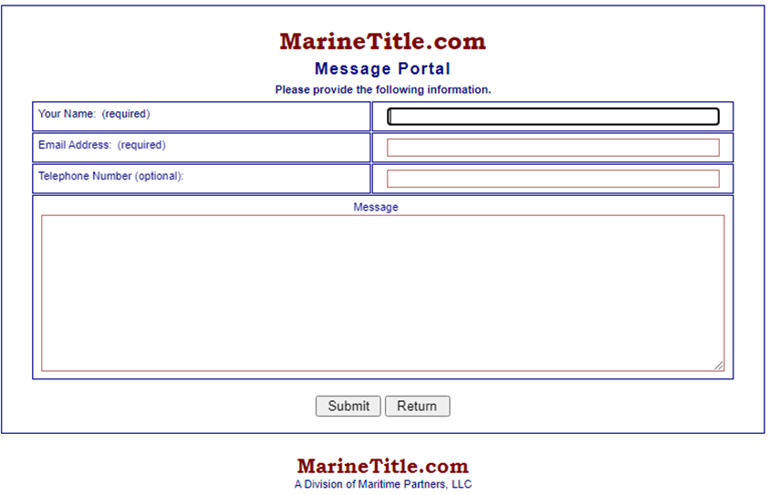 Marinetitle.com contact form
